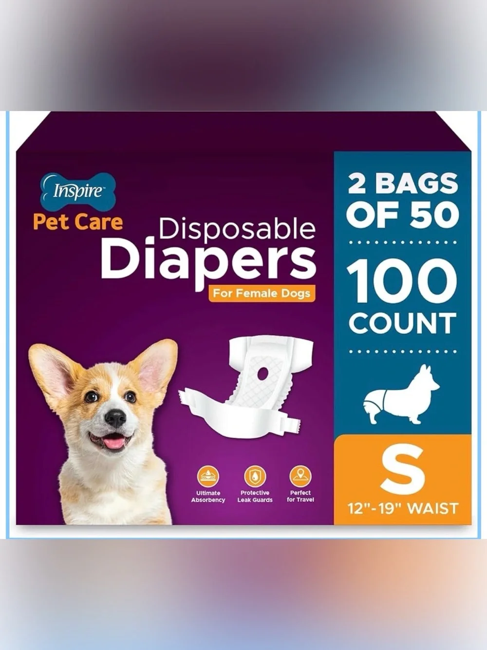 Inspire Pet Care Dog Diapers Female Dogs | Absorbent Bulk Value